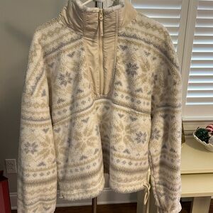 Cozy Beige and Gray Patterned Pullover
